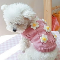Куче Џемпер Зимски Капут Облека Класични Цвеќиња Расцутен Џемпер Плетена Облека За Ладно Време Миленичиња Куче Топла Облека