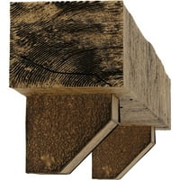 Ekena Millwork 6 H 10 D 60 W Rough Cedar Fau Wood Camplace Mantel комплет со Ashford Corbels, природен златен даб