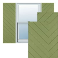 Ekena Millwork 12 W 46 H True Fit PVC Diagonal Slat модерен стил фиксни ролетни за монтирање, мов зелена
