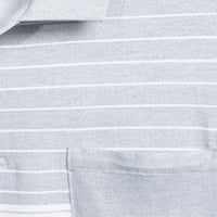 Модерен модерно и голем маж на машки и големи машка машка кошула со кратки ракави со џеб, до големина 5xl
