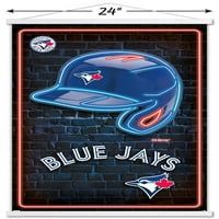 Торонто Блу ​​aysејс - Постер за неонски шлем со магнетна рамка, 22.375 34