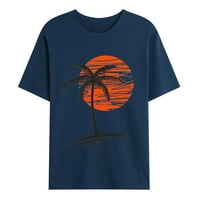 Zodggu Намалени маици за мажи кои се трендираат на графички маички врвови, рела подарок моден летен блуза краток ракав зајдисонце зајдисонце тропски екипаж на екипаж?