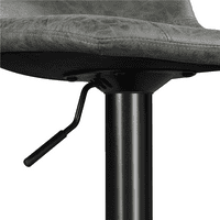 Алден дизајн прилагодлива бар столче модерна столче за вртење, бела, сет од 2