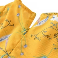 Лето Бебе Девојки Се Облекуваат Секојдневен Цвет Новороденче Симпатична Цветни Кратки Ракави Фустани Церемонија Сарафан Жолта