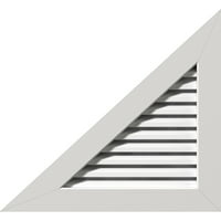 Ekena Millwork 34 W 3 8 H десен триаголник Gable Fint - Функционален лев страничен терен, PVC Gable отвор со 1 4 рамка за рамна трим