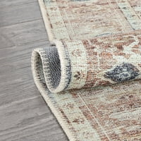 Добро ткаен лотос медалјон гроздобер област килим, 12,6 '9,3', рециклирана поддршка од памук, издржлив и лесен за чистење, рамен
