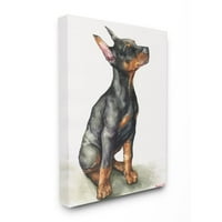 Ступеларска индустрија Доберман кученце куче миленичиња животински акварел сликарство платно wallидна уметност од Georgeорџ