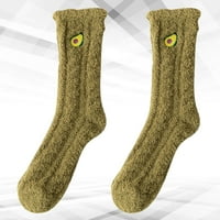 Пар Згуснати Чорапи Од Корално Руно Чорапи Со Овошна Шема Чорапи За Спиење Чорапи За Кревет