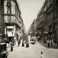 Париз: Улична Сцена, 1890. Нру Де Турбиго, Париз, 1890. Постер Печатење од