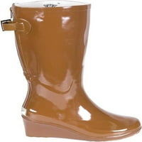 Засекогаш млади женски чизми од клин од дожд со потсмев патент