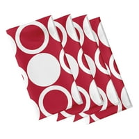 Едноставно маргаритка 18 18 црвени мали модерни кругови, сет од 4