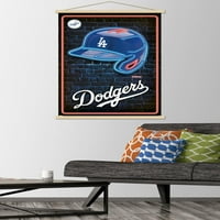 Лос Анџелес Доџерс - Неонски Шлем Ѕид Постер Со Магнетна Рамка, 22.375 34