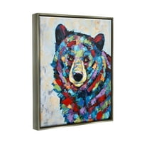 Геометриски залепен апстрактна мечка животни и инсекти Сликање сјај Греј врамен уметнички печатен wallид уметност