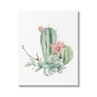 Sumbell Industries Simple Cactus Flower Clower Succulent Botanicals Arrance Arrance Arrance Gallery Gallery Whated Canvas Print Wall Art, 36x48