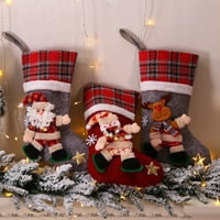 Гудхд Карирани Божиќни Кукли Чорапи Божиќна Декорација Детски Бонбони Чорапи