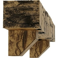 Ekena Millwork 8 H 8 D 60 W Pecky Cypress Faa Wood Camply Mantel Kit со Ashford Corbels, природен златен даб
