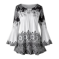 Giligiliso relecance врвови жени мода плус големина печатено печатено одблесоци блузи со маички за клучници