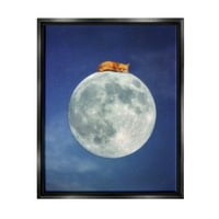 Sulpell Industries fo Sleeping Night Sky Moon Graphic Art Jet Black Flored Framed Canvas Print wallид уметност, дизајн од Кери Ен Грипо-Пајк