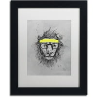 Трговска марка ликовна уметност хипстер лав платно уметност од Балазс Солти, бел мат, црна рамка