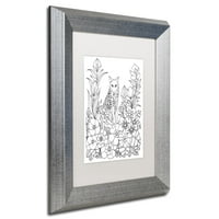 Трговска марка ликовна уметност самовили и шумски суштества 21 платно уметност од kcdoodleart бел мат, сребрена рамка