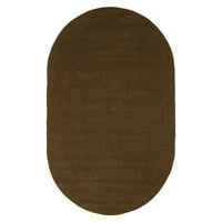 Впечатоци Пармиџанино Солидна Овална Плетенка Внатрешна Надворешна Површина Килим 3 '5', Какао