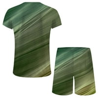 Cacommark Pi Mens Tops кратки ракави расчистување мажи обична маица со тркалезна врата 3Д блуза за печатење и панталони поставени
