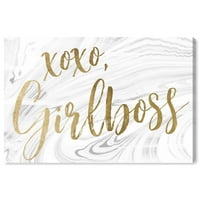Винвуд студио типографија и цитати wallидни уметности платно печати 'xoxo девојче злато злато' овластени жени цитати и изреки - злато, бело