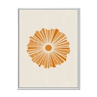 Дизајнарт Портокалово Сјајно Сонце Јас Модерен Врамен Платно Ѕид Уметност Печатење