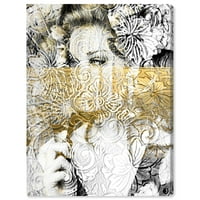 Студио Wynwood People and PortreateS Wall Art Canvas Priorts 'Bloom' портрети - злато, црно