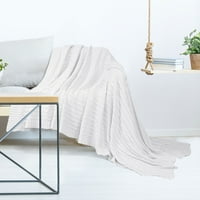 Единствени поволни цени памучен кабел плетен кревет ќебе бело 51 59