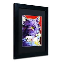 Трговска марка ликовна уметност Cat Kelsier Canvas Art by Dawgart, црна мат, црна рамка