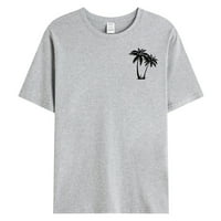 Кошули со долги ракави маички маички маички мажја лето лето -лето дрво печатење маица блуза со кратки ракави на врвовите на
