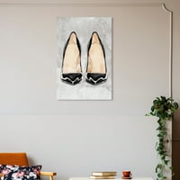 Винвуд Студио Канвас потпетици за да ги импресионира високите модни и глам чевли wallидни уметности платно печати црна 20х30
