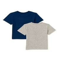 Графички маици со кратки ракави на Рајан Светски момчиња, 2-пакувања, големини 4-8