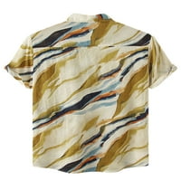 Копче за маичка со маички Bomotoo, надолу на врвови со кратки ракави маица Хавајски летни кошули одморен блуза C169-Yold XL