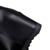 Дами со цврста боја на кожа топла странична патент внатрешна засилување на средните чизми