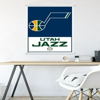 Јута Џез-Лого Ѕид Постер Со Дрвена Магнетна Рамка, 22.375 34