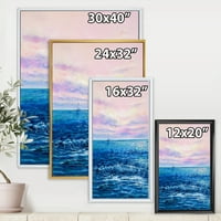 DesignArt 'Sunrise Gllow на океанските бранови II' Наутички и крајбрежно врамено платно wallидна уметност печатење