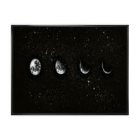 Дизајн на „Ноќното небо со модерните врамени печатени уметности на Месечината фази“