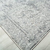 Килими Америка АСТОР АД95А ПРИМЕНА ПЛАТИНУМ Транзициска апстрактна сива област килим, 8'0 x10'0