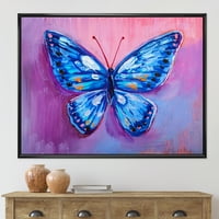 ДизајнАрт „Античка сина пеперутка I“ модерна врамена платна wallидна уметност печатење