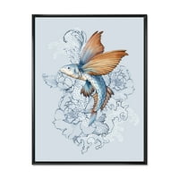 ДИЗАЈНАРТ „Летечки риби и пејони“ Традиционално врамено платно wallидно печатење