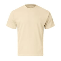Машки маици летна цврста боја ткаенина Едноставна обична маица со тркалезен врат и кратки ракави