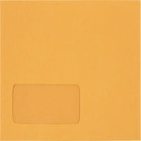 Luxpaper # коверти на прозорецот, 1 2, Браун Крафт, 50 пакет