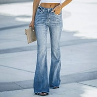 Панталони За Жени Трендовски Висок Половината Мода Потресени 90 Одблесокот Високи Фармерки Фармерки Панталони