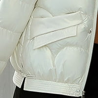 Ikените на Икеван, модни модни обични патенти, лабави бомбаш со долги ракави, топла блуза врвови бела 4