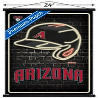 Arizona Diamondbacks - Постер на неонски шлем со магнетна рамка, 22.375 34