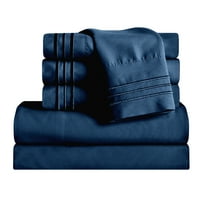 Микрофибер кревет поставени чаршафи со длабоки џеб -калифорнија крал морнарица сина