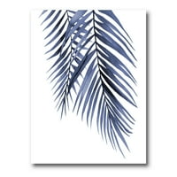 Апстрактна сина дланка лисја тропски гранки сликање на платно уметничко печатење