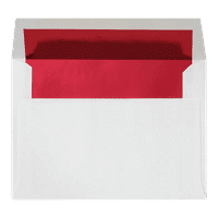 Луксуз коверти со покана, 1 4, бела со црвена фолија, пакет
